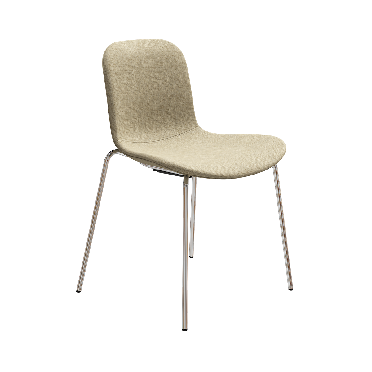 Langue Chair with Mumble 026 upholstery and chrome legs.