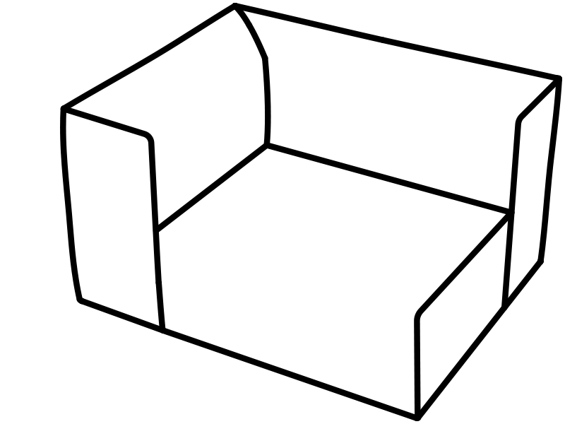 Line drawing of Repose Armrest module
