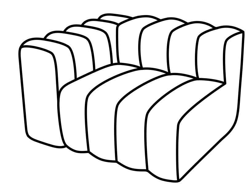 Line drawing of Studio Armrest module